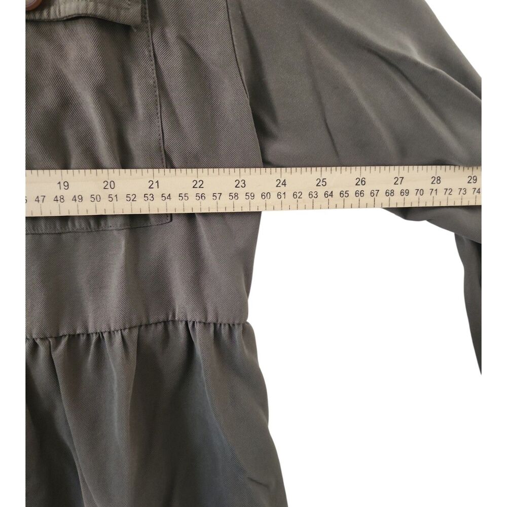Zara Peplum Utility Jacket Women's Size Large Olive Green Ruffled Open-Front - Picture 6 of 6